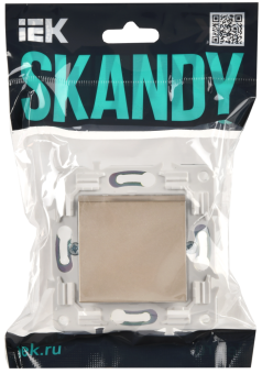 Выключатель 1-кл 10А С/У Песочный Skandy