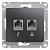 Розетка RJ11+RJ45 кат.5E С/У Графит Glossa