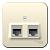 Розетка RJ45+RJ45 кат.5Е О/У изолирующая пластина Молочный Blanca