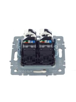 Розетка RJ45+RJ45 кат.5Е С/У Жемчуг Brite