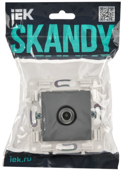 Розетка TV антенна С/У оконечная Серый Skandy