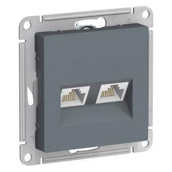 Розетка RJ45+RJ45 кат.5Е С/У Грифель AtlasDesign