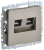 Розетка RJ45+RJ45 кат.6 С/У Шампань Brite