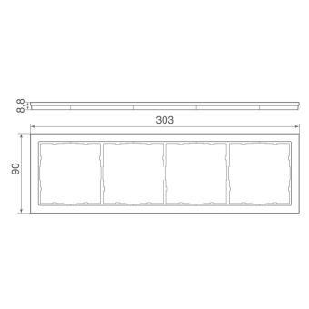 Рамка 4-я Стекло изумруд R98 Glass Donel