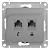 Розетка RJ11+RJ45 кат.5Е С/У Алюминий Glossa