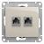 Розетка RJ11+RJ45 кат.5Е С/У Молочный Glossa