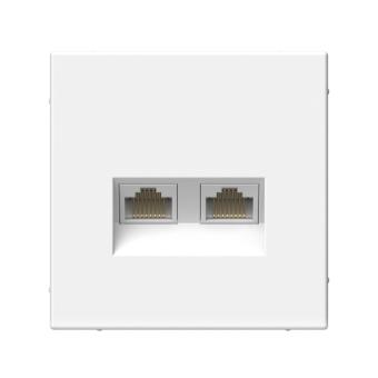 Розетка RJ45+RJ45 кат.6А С/У Белый ArtGallery
