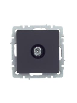 Розетка TV антенна С/У проходная Графит Brite
