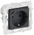Розетка 1-м 16А С/У З/К со шторками+USB С 18Вт Графит Skandy